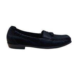 SAS Women’s Black Suede With Tassel Detail Slip-On Loafers Shoes Size 9M